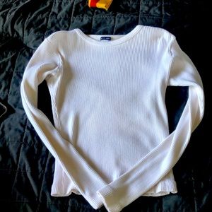 Brandy Melville white ribbed tunic top kids so 7